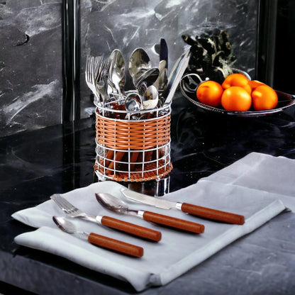 Flatware Set with Wood Handles - PoshaBella