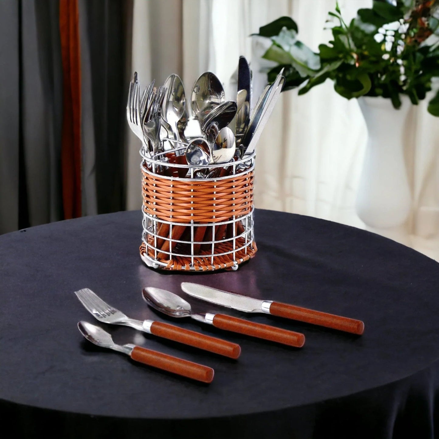 Flatware Set with Wood Handles - PoshaBella