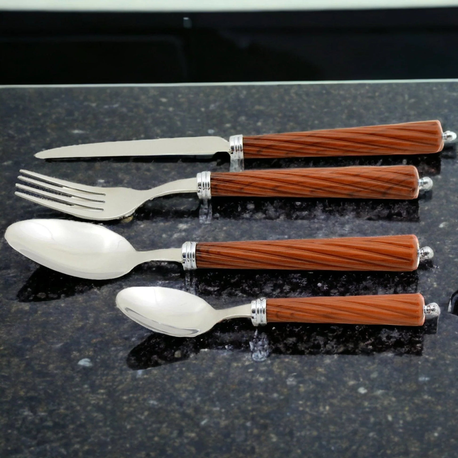 Flatware with Wood Handles - PoshaBella