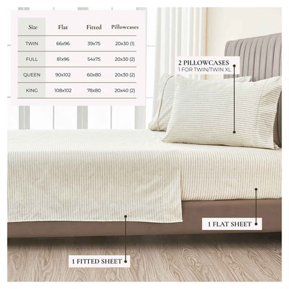 Striped Microfiber Sheet Set - Evette Collection