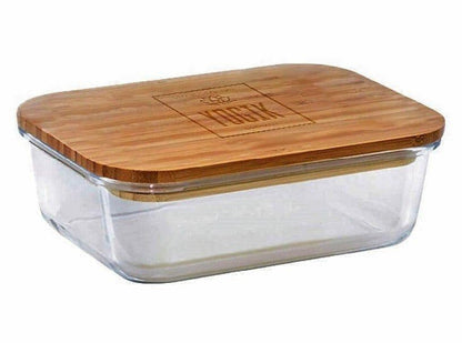 Food Storage Containers | Set of 4 Glass with Insulated Bamboo Covers - PoshaBella
