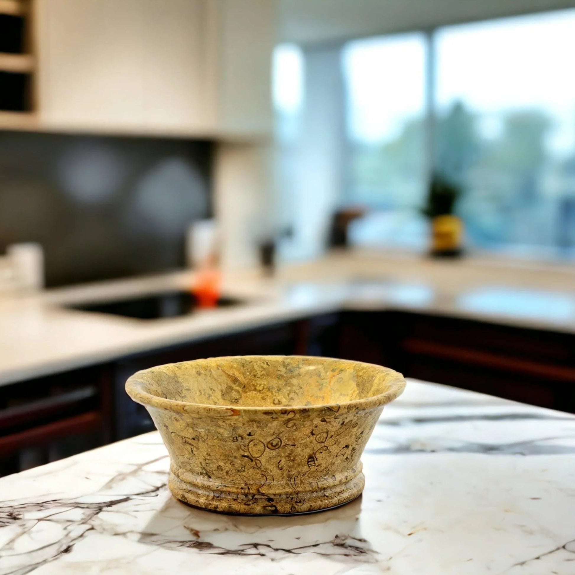 Fossil Stone 8.5-inch Modern Fruit Bowl - PoshaBella