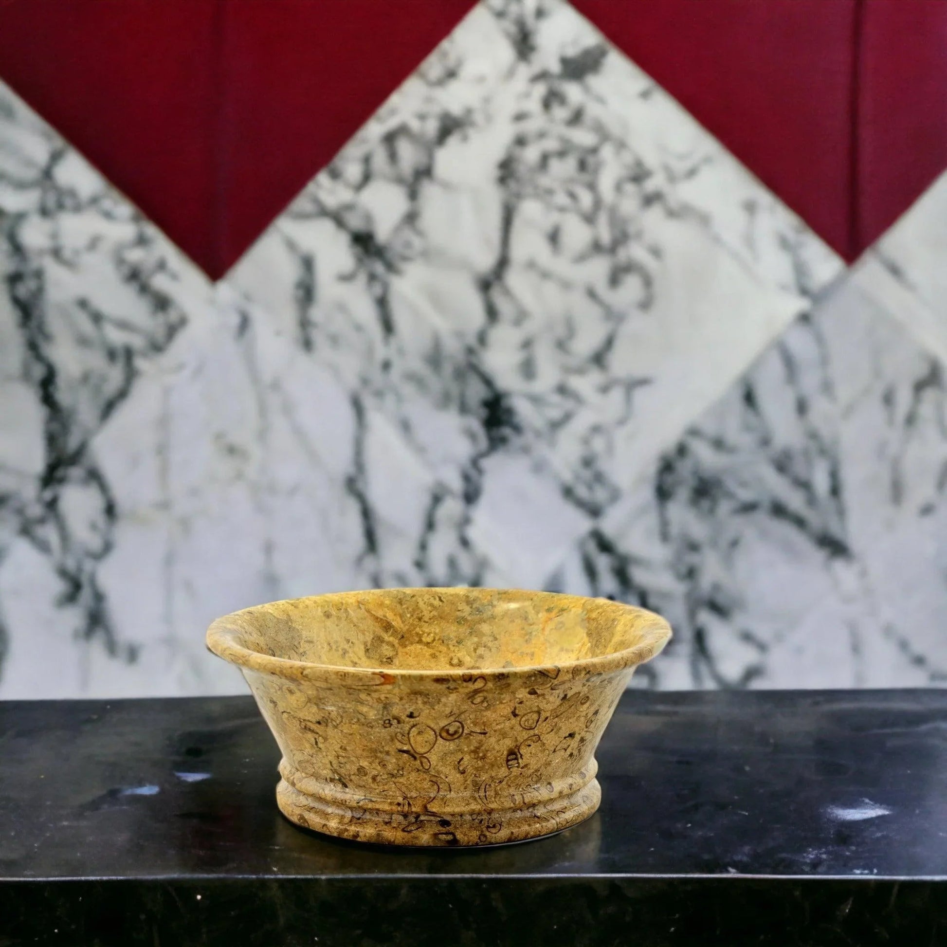 Fossil Stone 8.5-inch Modern Fruit Bowl - PoshaBella