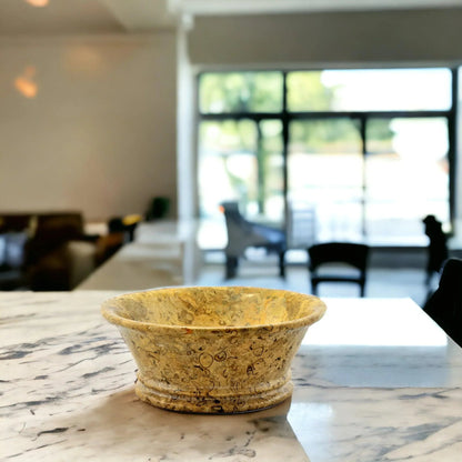 Fossil Stone 8.5-inch Modern Fruit Bowl - PoshaBella