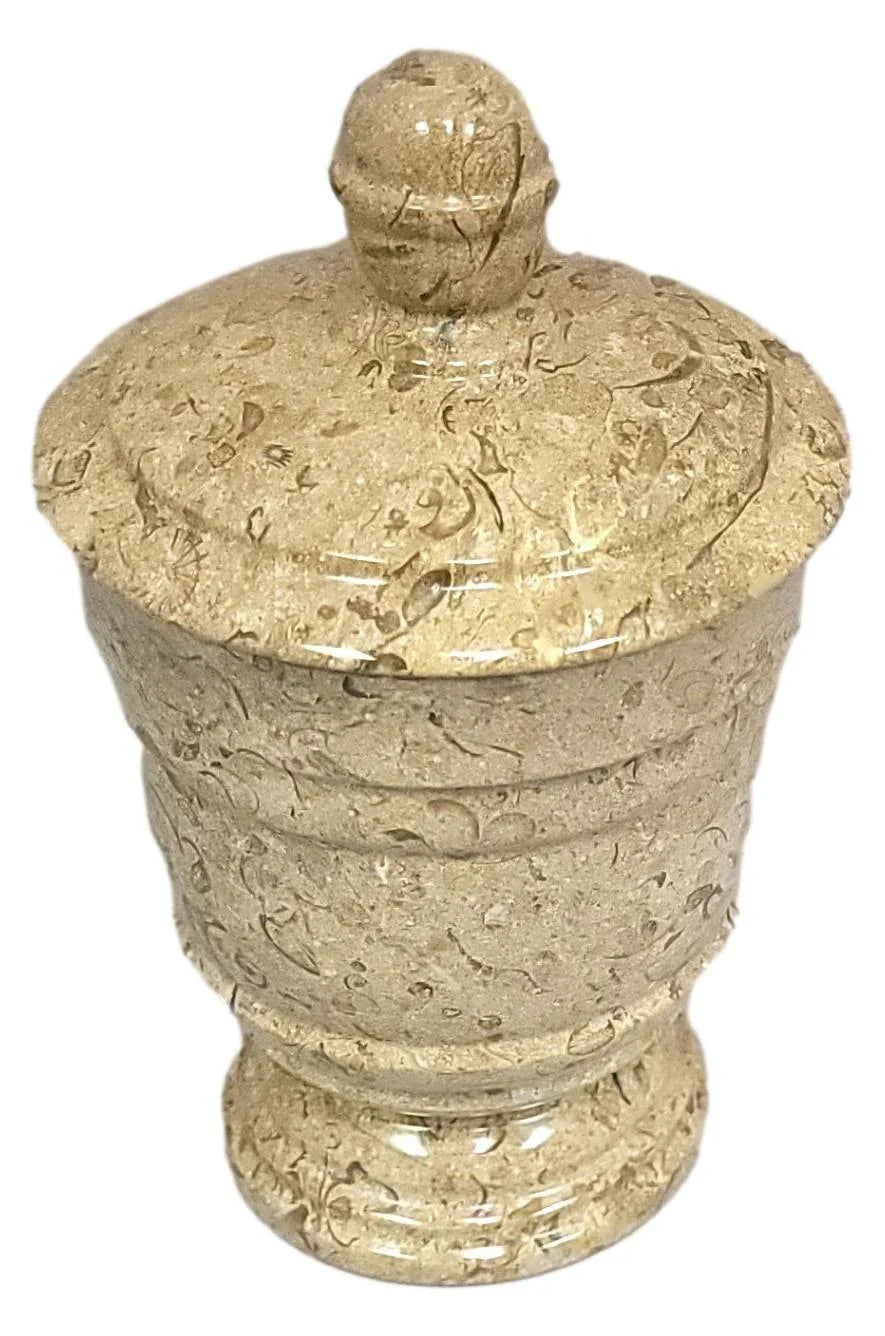 Fossil Stone Bathroom Canister | Cotton Ball Holder - PoshaBella