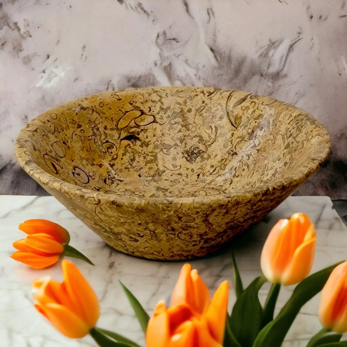 Fossil Stone Modern Fruit Bowl - PoshaBella