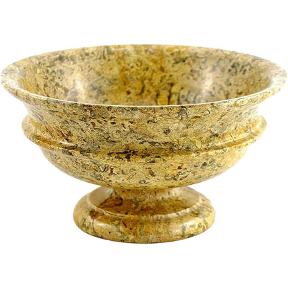 Fossil Stone Pedestal Fruit Bowl of Classic Design - PoshaBella