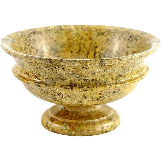 Fossil Stone Pedestal Fruit Bowl of Classic Design - PoshaBella