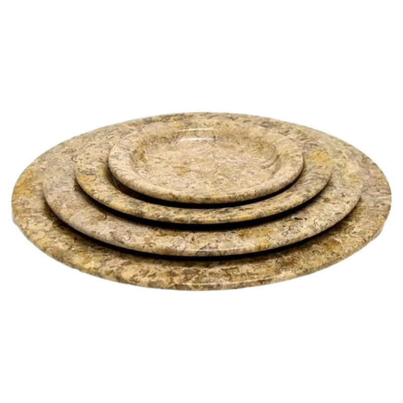 Fossil Stone Serving Plates | Set of 4
