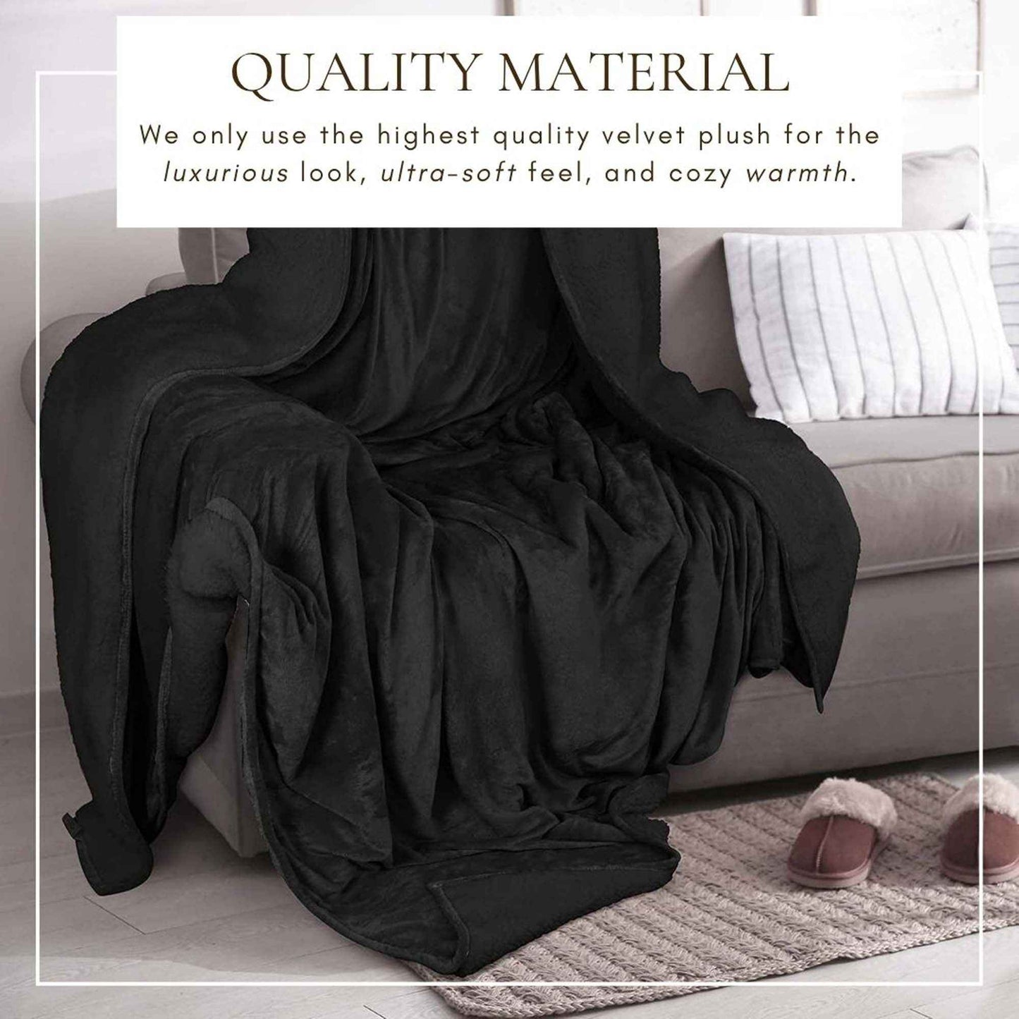 Velvet Plush Sherpa Bed Blanket - Sherpa Fleece Collection