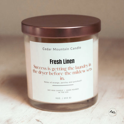Success is Getting the Laundry in the Dryer before the Mildew Sets - 9 oz Soy Candle - PoshaBella