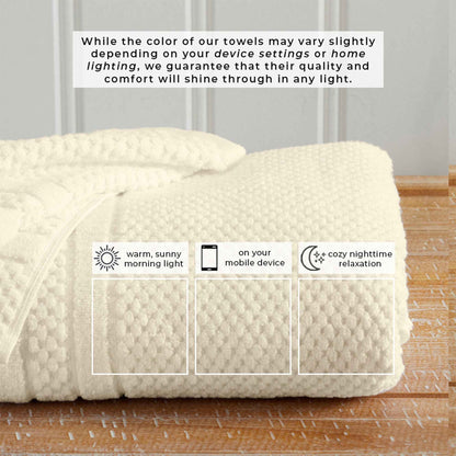 100% Cotton Checkered Jacquard Bath Towel Set - Giuliana Collection