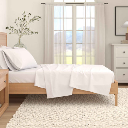 4-Piece Cotton Solid Flannel Sheet - Nordic Collection