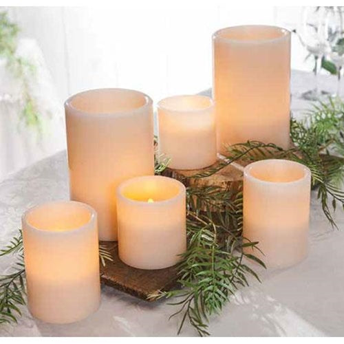 Set of 6 LED Flicker Pillars