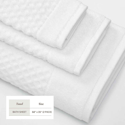 Cotton Diamond Waffle Weave Bath Towel Set - Grayson Collection