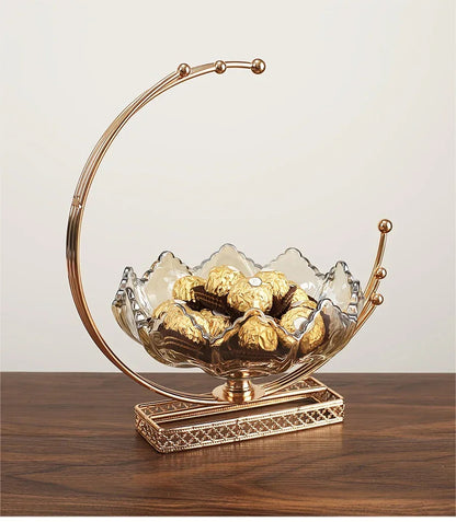 Gold Metal Decor Bowl - Lotus Centerpiece