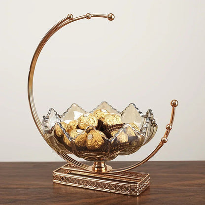 Gold Metal Decor Bowl - Lotus Centerpiece