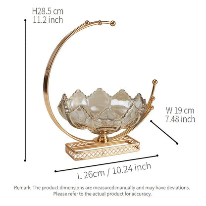 Gold Metal Decor Bowl - Lotus Centerpiece