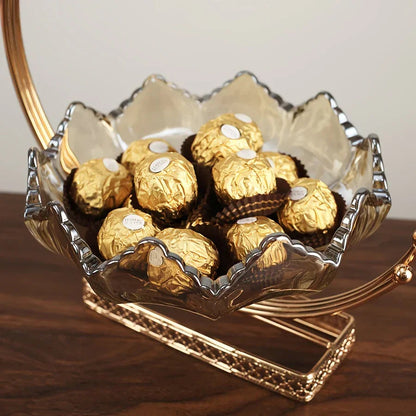 Gold Metal Decor Bowl - Lotus Centerpiece