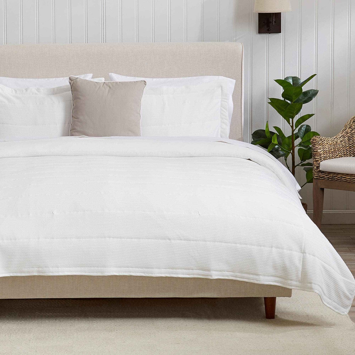 3 Piece Textured Striped Quilt Set - Ellie Collection