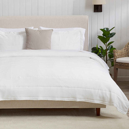 3 Piece Textured Striped Quilt Set - Ellie Collection
