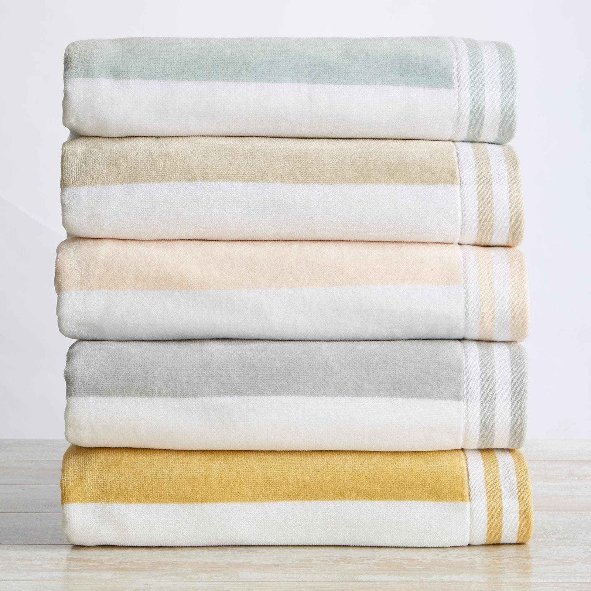 4 Pack Striped Cabana Beach Towel - Edgartown Collection