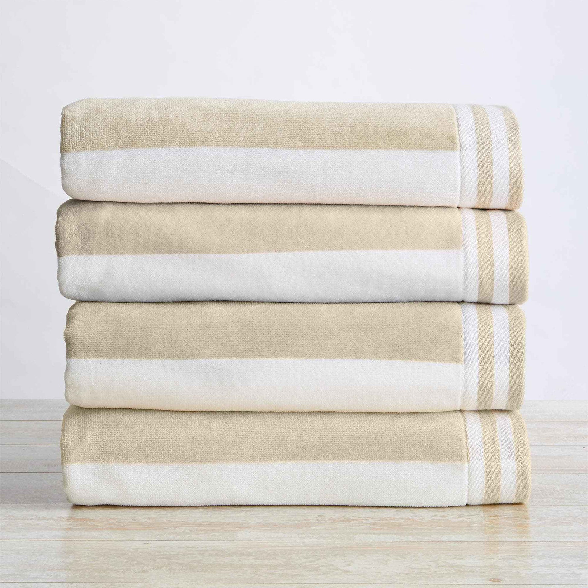 4 Pack Striped Cabana Beach Towel - Edgartown Collection