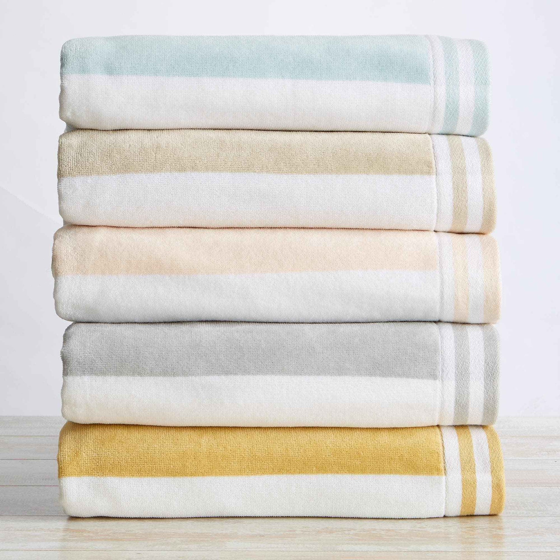 4 Pack Striped Cabana Beach Towel - Edgartown Collection