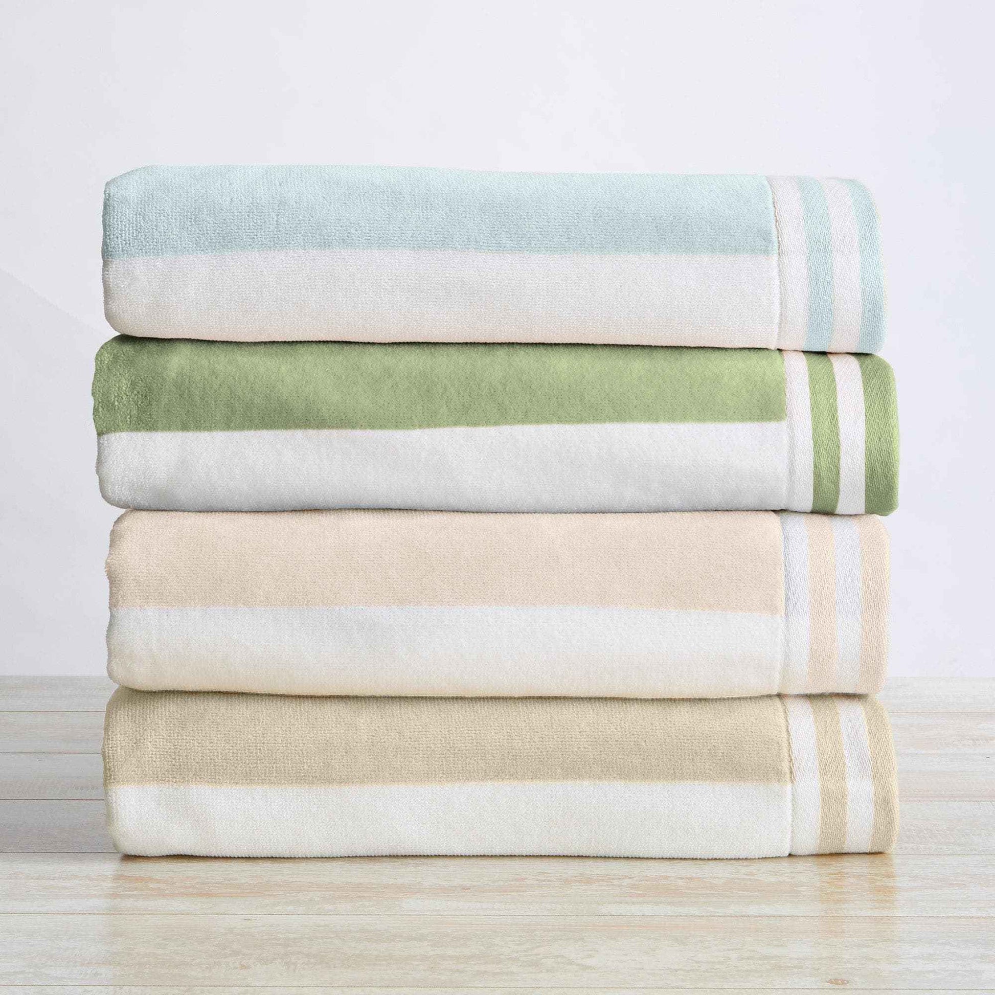 4 Pack Striped Cabana Beach Towel - Edgartown Collection