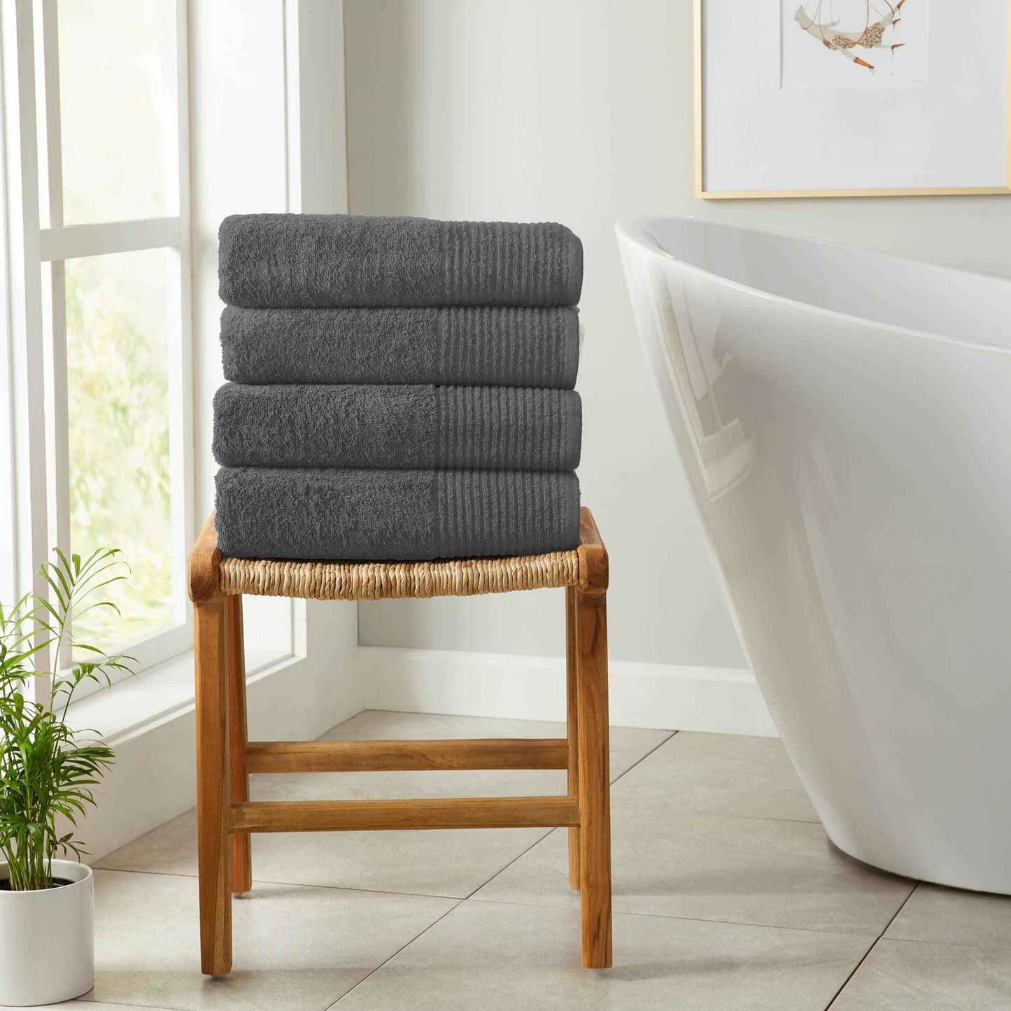 4 Pack Cotton Bath Towels - Kasper Collection
