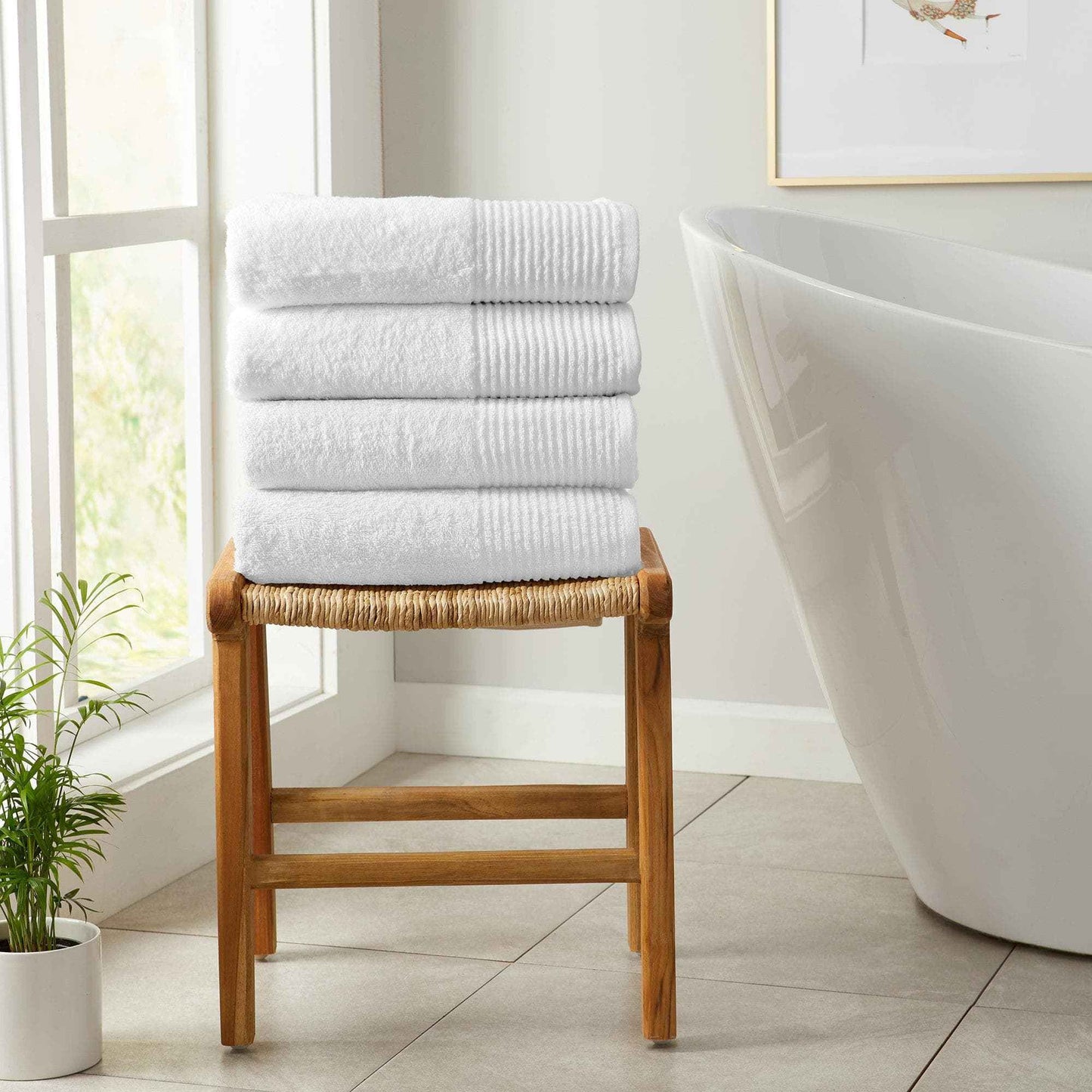 4 Pack Cotton Bath Towels - Kasper Collection