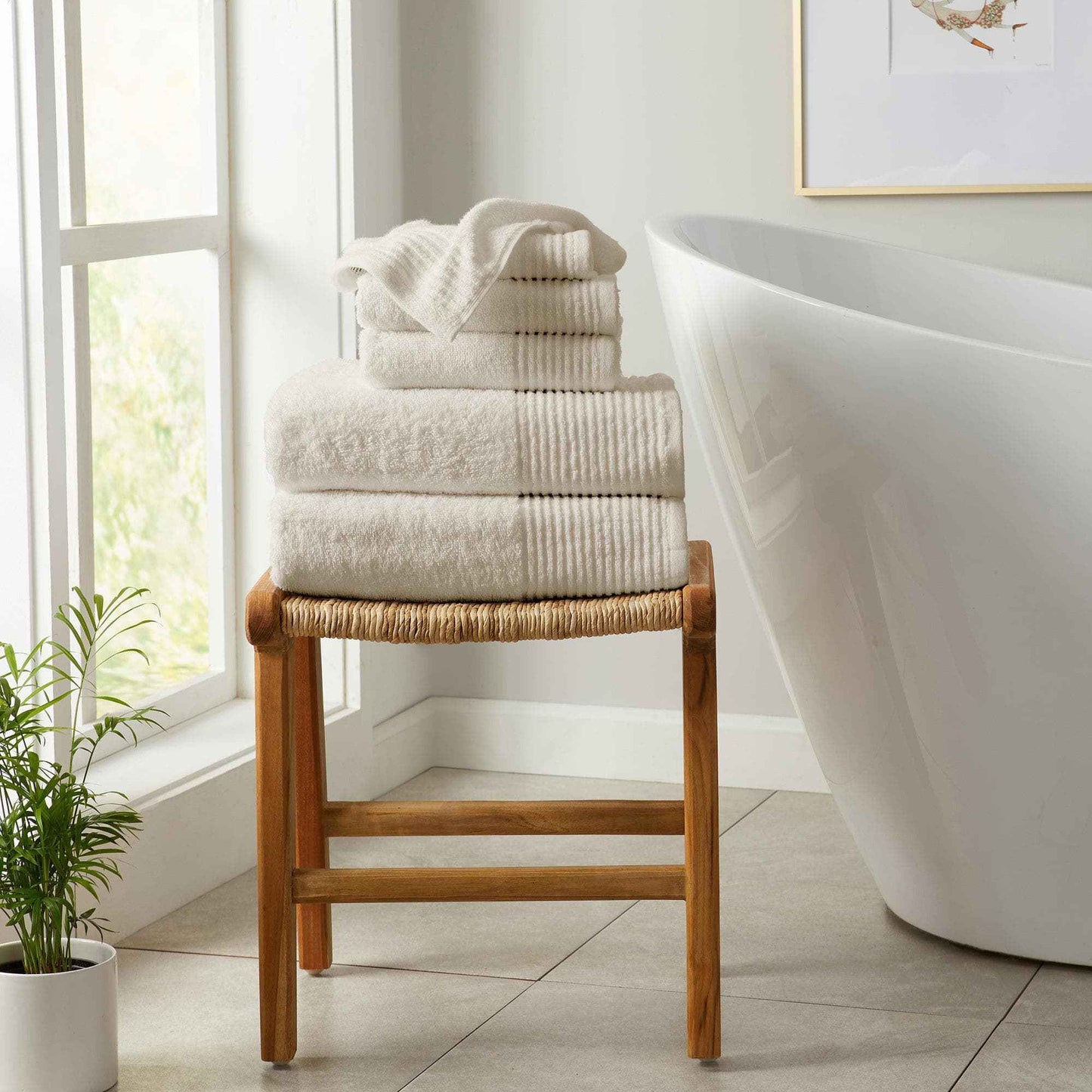 6 Piece Set Cotton Bath Towels - Kasper Collection