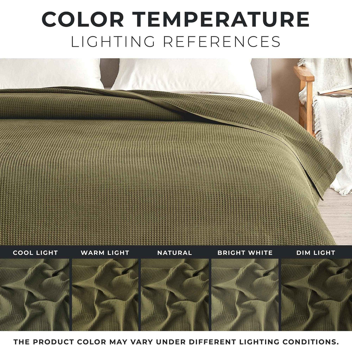 100% Cotton Small Waffle Weave Blanket - Hazel Collection