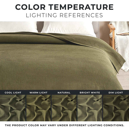 100% Cotton Small Waffle Weave Blanket - Hazel Collection