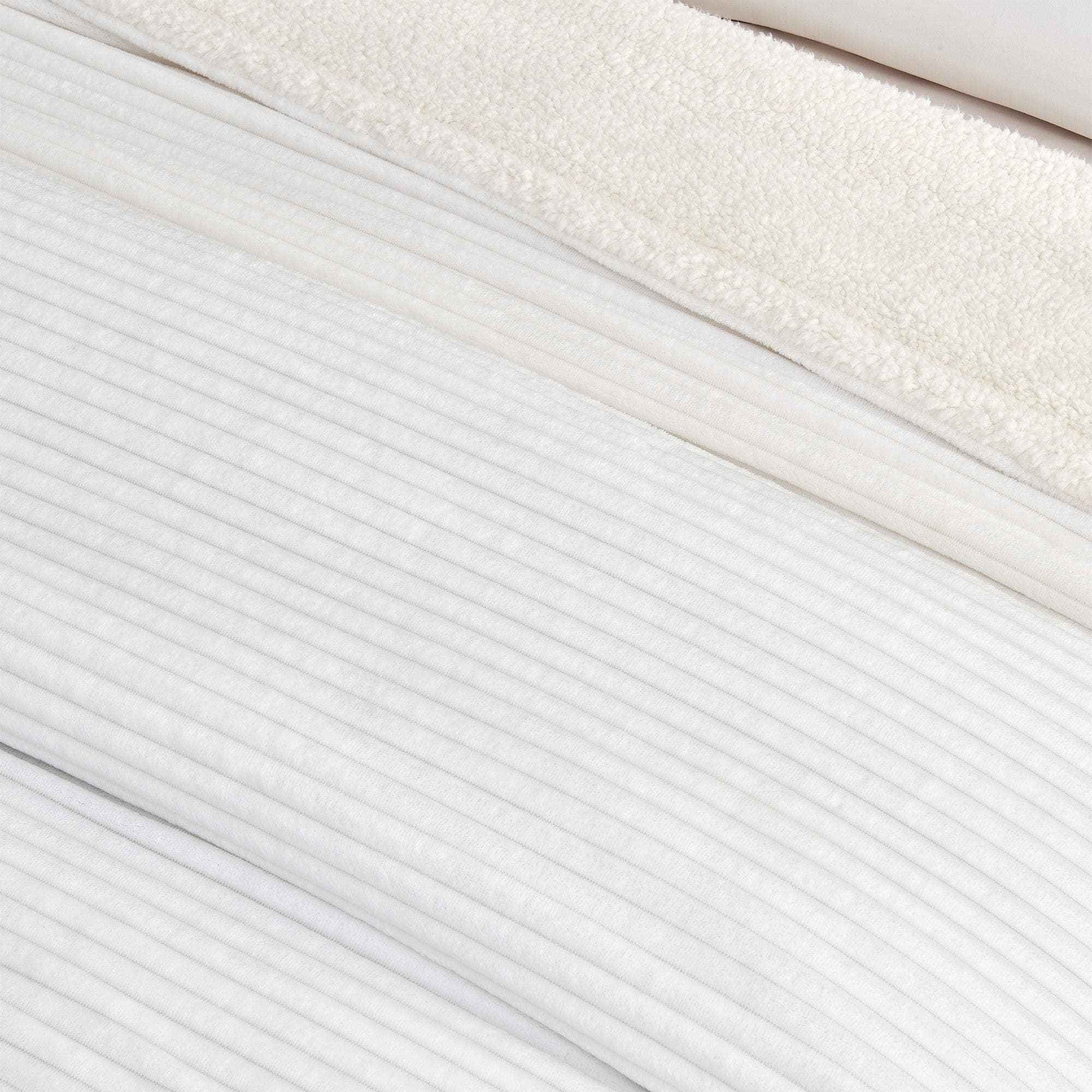 Ribbed Sherpa Throw Blanket - Corduroy Collection