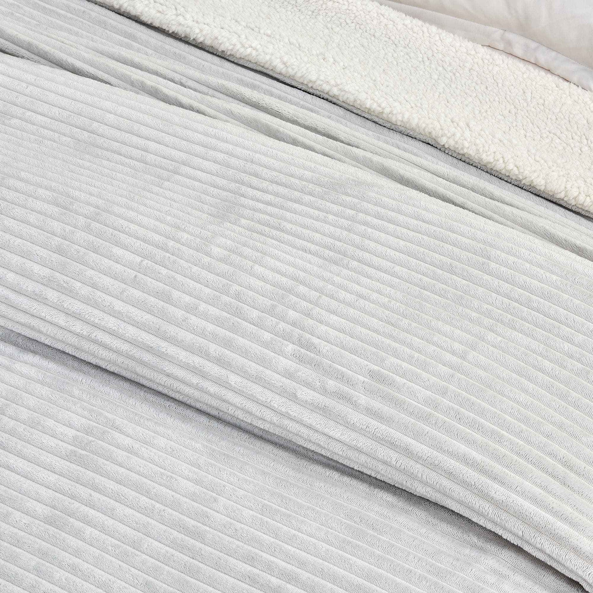 Ribbed Sherpa Throw Blanket - Corduroy Collection