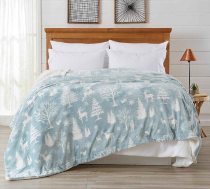 Velvet Plush Sherpa Luxury Bed Blanket - Cielo Collection