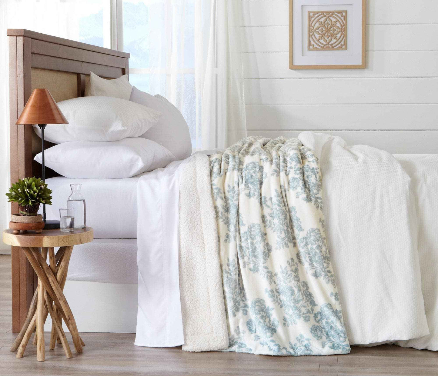 Velvet Plush Sherpa Luxury Bed Blanket - Cielo Collection