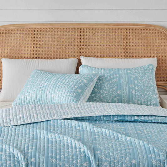 Blue Floral Quilt Set - Senna Collection