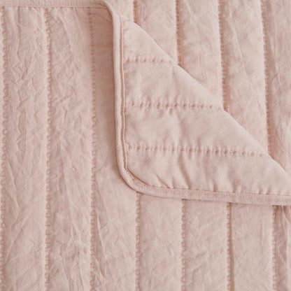 3-Piece Solid Striped Quilt - Virginia Collection