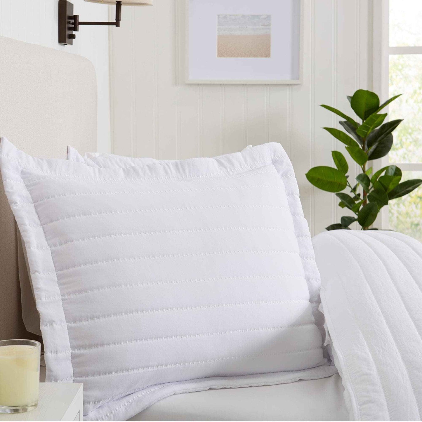 3-Piece Solid Striped Quilt - Virginia Collection