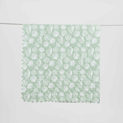 Green Seashell Quilt - Emerald Bay