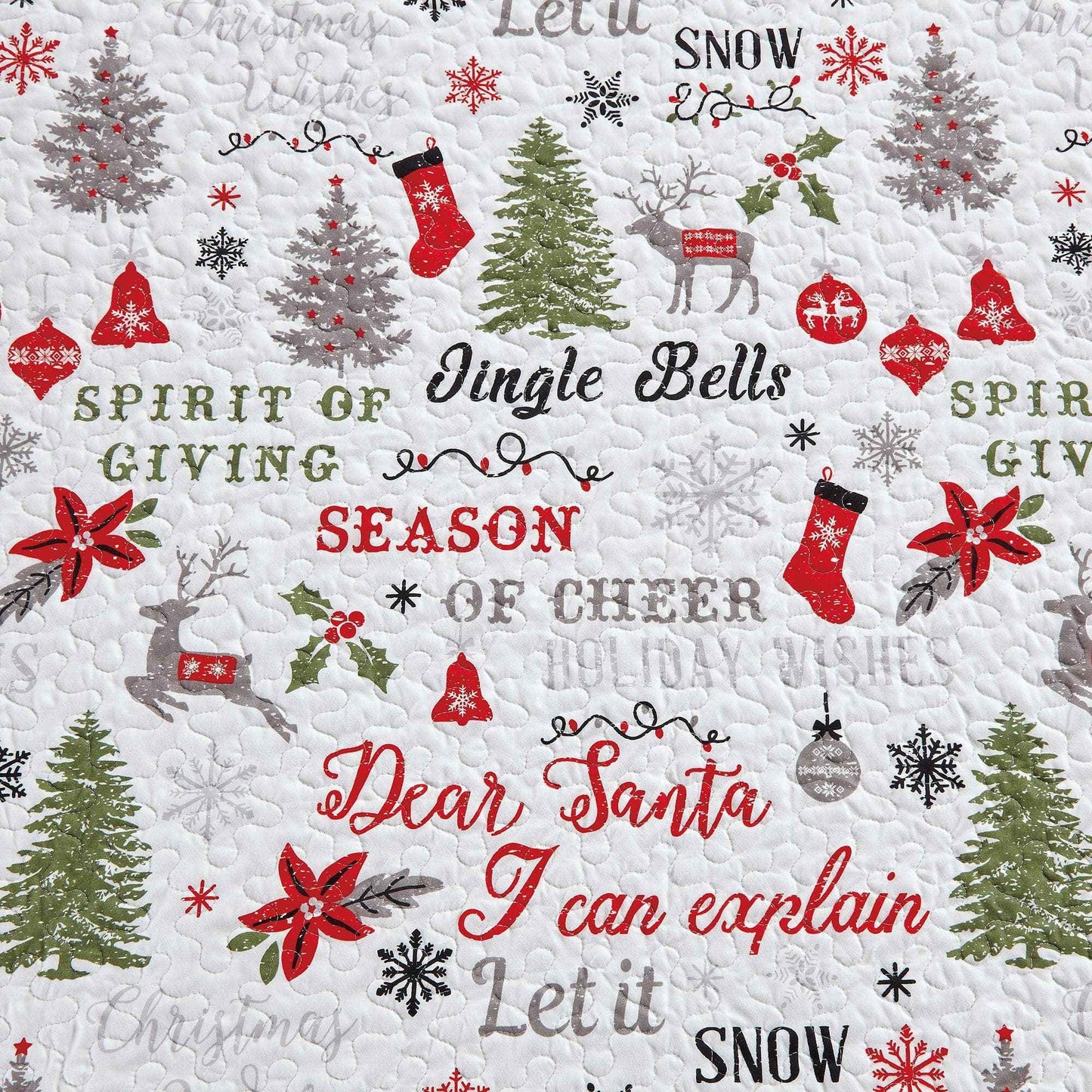 Holiday 3 Piece Quilt Set - Carol Collection