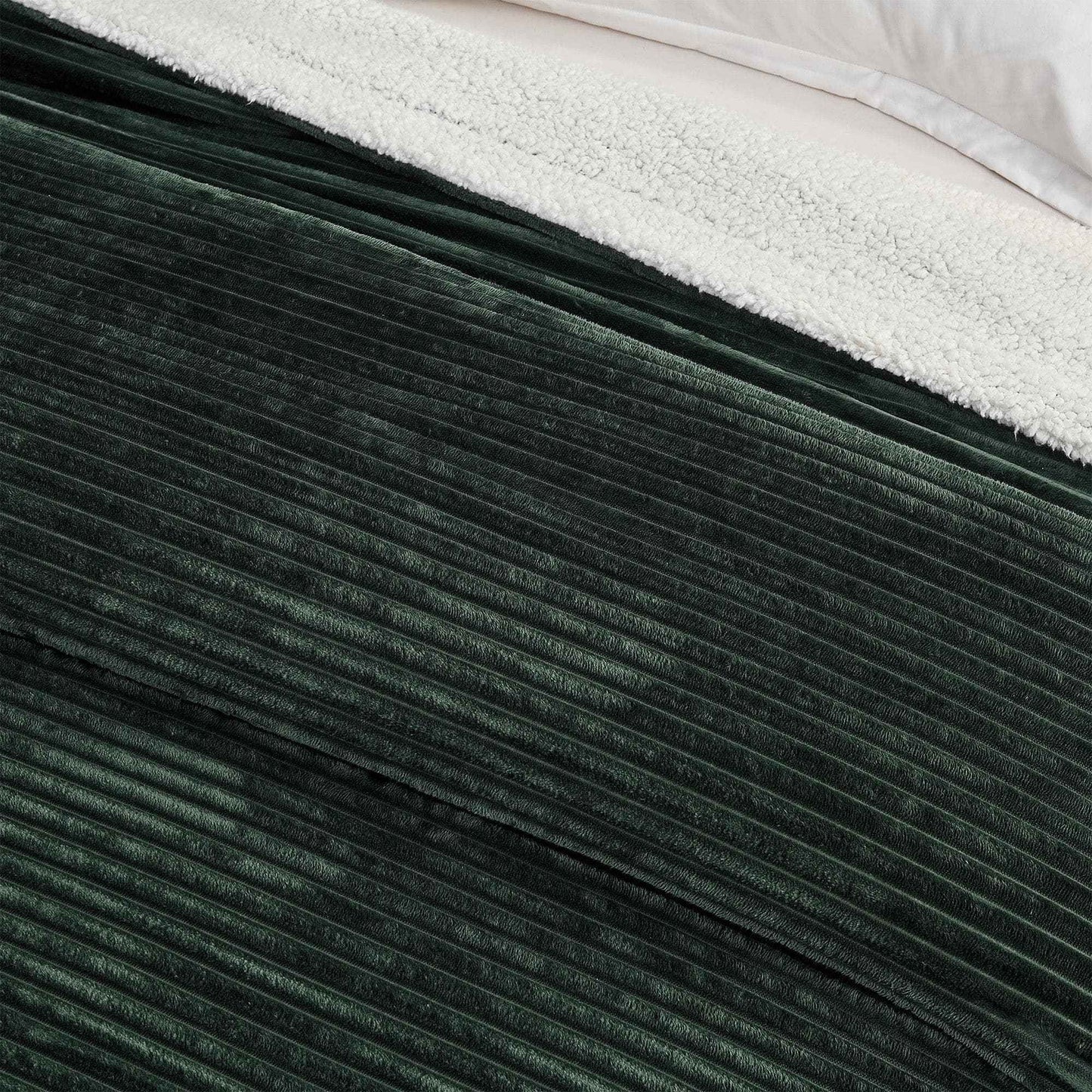 Ribbed Sherpa Throw Blanket - Corduroy Collection