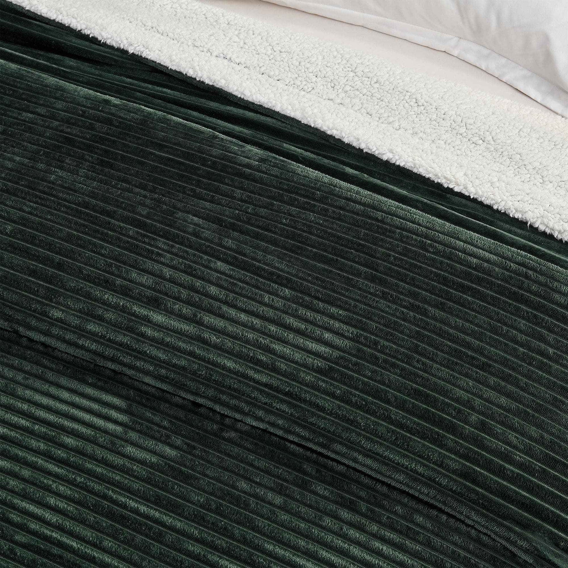 Ribbed Sherpa Throw Blanket - Corduroy Collection