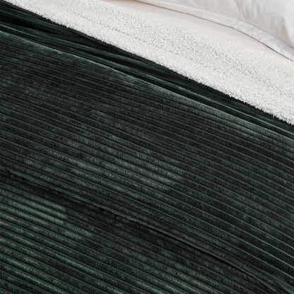 Ribbed Sherpa Throw Blanket - Corduroy Collection