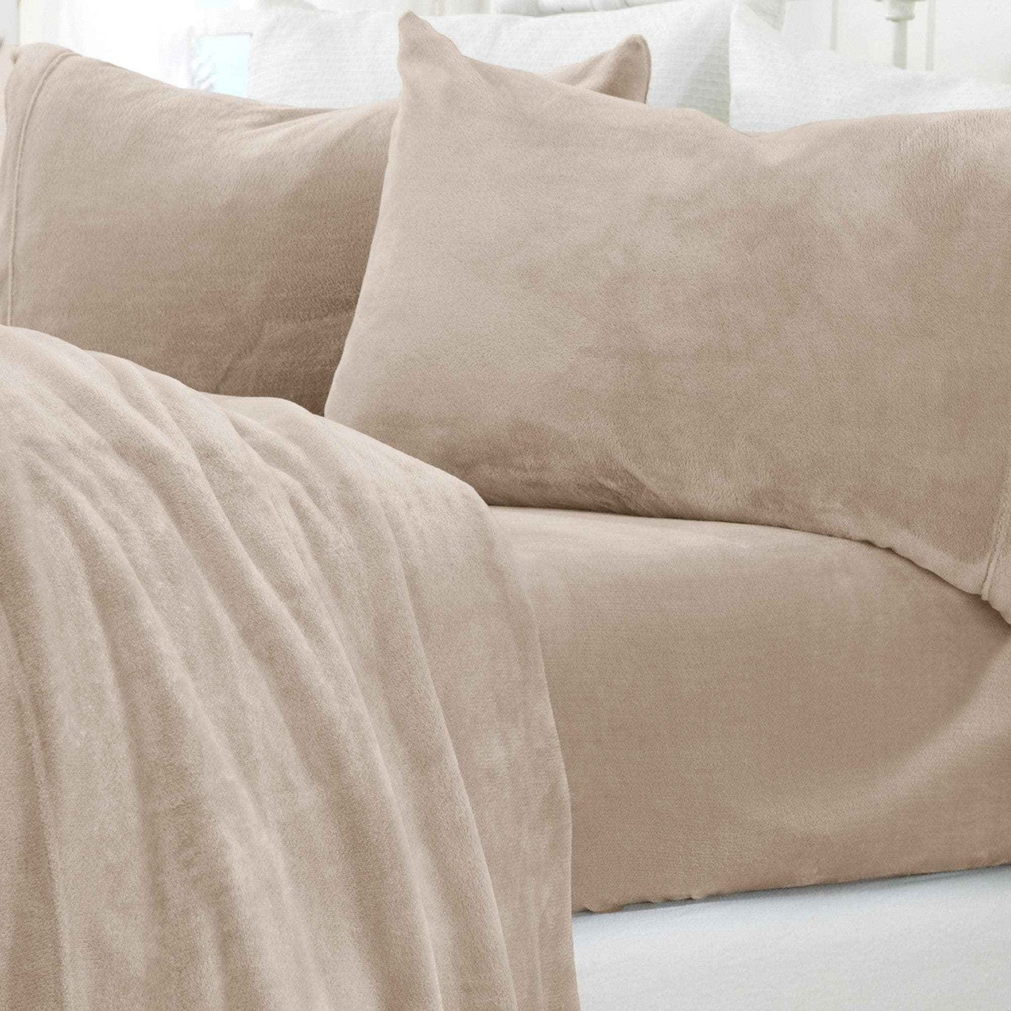 4-Piece Solid Plush Sheet - Velvet Luxe Collection