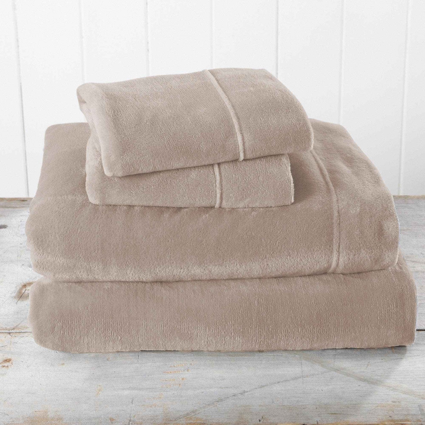 4-Piece Solid Plush Sheet - Velvet Luxe Collection