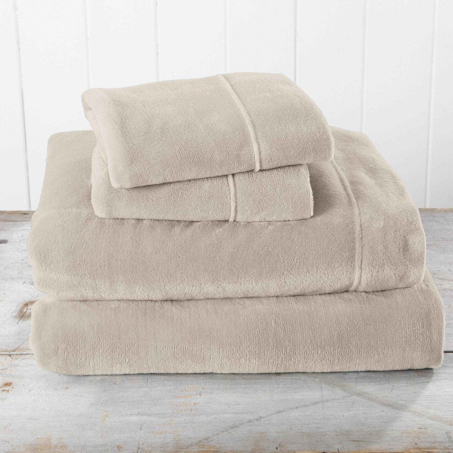 4-Piece Solid Plush Sheet - Velvet Luxe Collection
