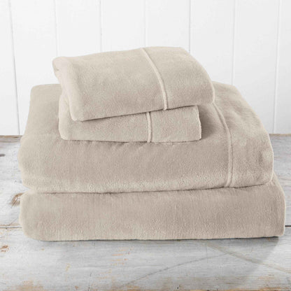 4-Piece Solid Plush Sheet - Velvet Luxe Collection